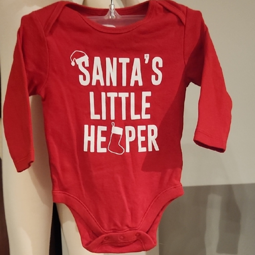 Old Navy Red Santa's Little Helper Bodysuit